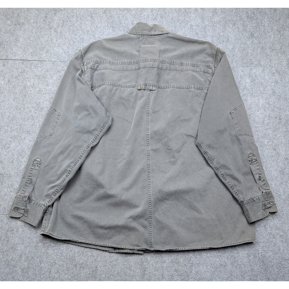 Levis Canvas Button Up Shirt Mens XXL Gray Work Wear Utility Thick Cotton Rugged - Picture 7 of 11